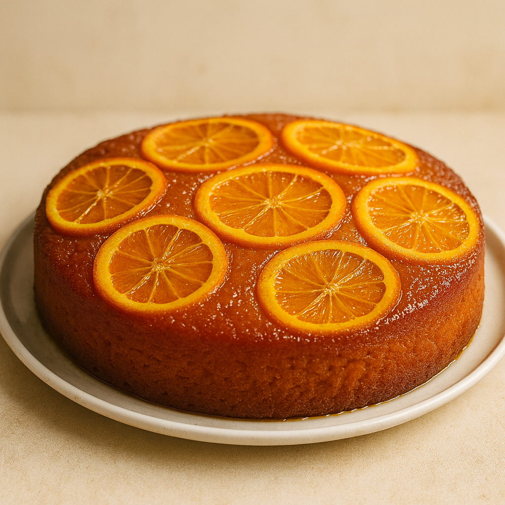 Upside-down orange cake